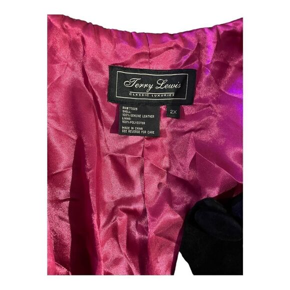 Terry Lewis Classic Luxuries sz 2X suede swing jacket with pink satin lining EUC - Picture 12 of 15